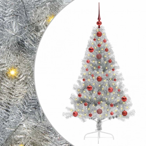 Mākslīgais Led Ziemassvētku Eglīte Sudraba 120 Cm Pet Vidaxl