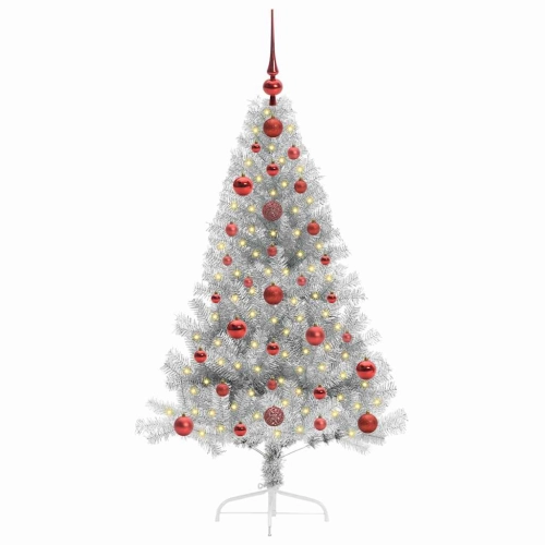 Mākslīgais Led Ziemassvētku Eglīte Sudraba 120 Cm Pet Vidaxl