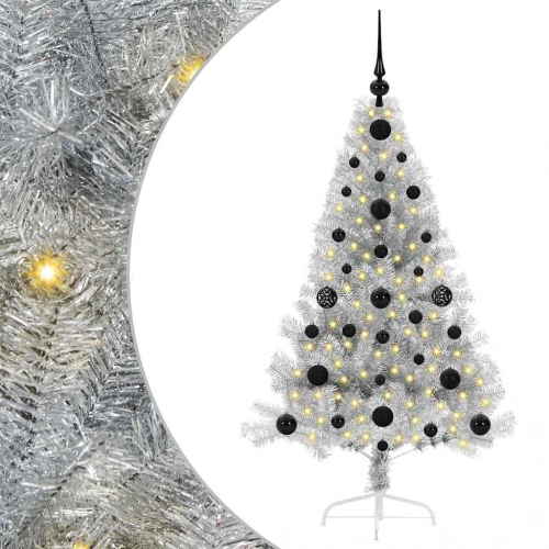 Mākslīgais Led Ziemassvētku Eglīte Sudraba 120 Cm Pet Vidaxl