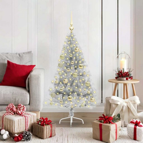 Mākslīgais Led Ziemassvētku Eglīte Sudraba 120 Cm Pet Vidaxl