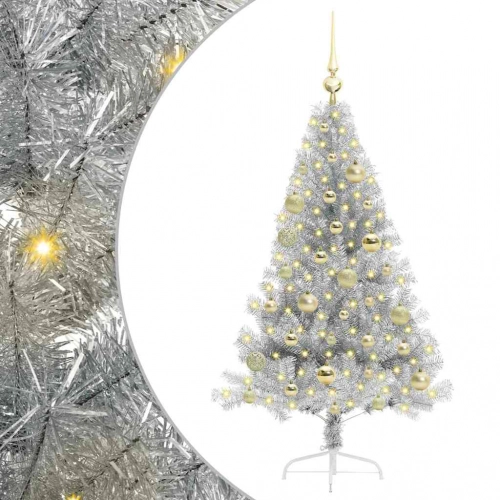 Mākslīgais Led Ziemassvētku Eglīte Sudraba 120 Cm Pet Vidaxl