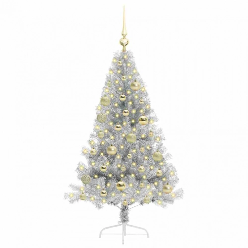 Mākslīgais Led Ziemassvētku Eglīte Sudraba 120 Cm Pet Vidaxl