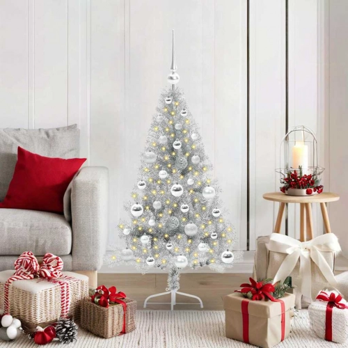 Mākslīgais Led Ziemassvētku Eglīte Sudraba 120 Cm Pet Vidaxl