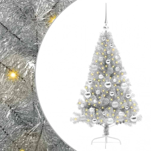 Mākslīgais Led Ziemassvētku Eglīte Sudraba 120 Cm Pet Vidaxl