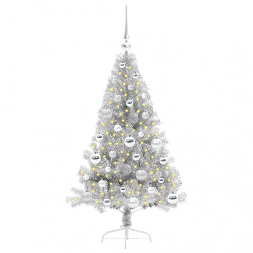 Mākslīgais Led Ziemassvētku Eglīte Sudraba 120 Cm Pet Vidaxl