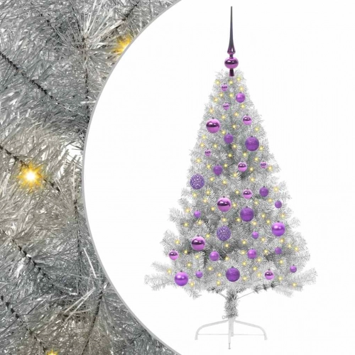 Mākslīgais Led Ziemassvētku Eglīte Sudraba 120 Cm Pet Vidaxl