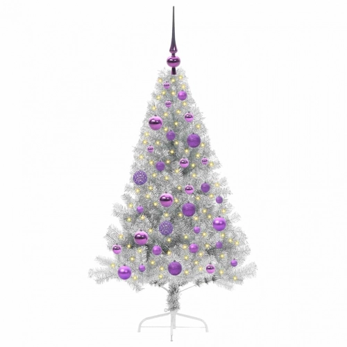 Mākslīgais Led Ziemassvētku Eglīte Sudraba 120 Cm Pet Vidaxl