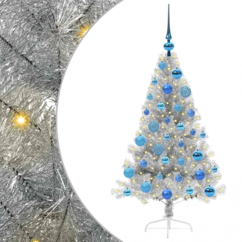 Mākslīgais Led Ziemassvētku Eglīte Sudraba 120 Cm Pet Vidaxl