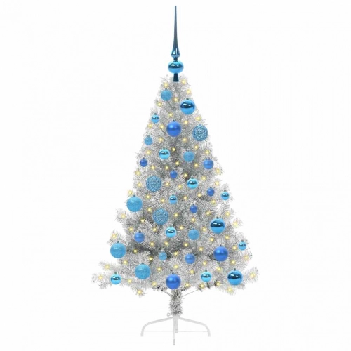 Mākslīgais Led Ziemassvētku Eglīte Sudraba 120 Cm Pet Vidaxl