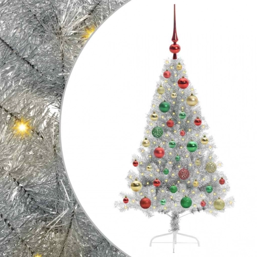 Mākslīgais Led Ziemassvētku Eglīte Sudraba 120 Cm Pet Vidaxl