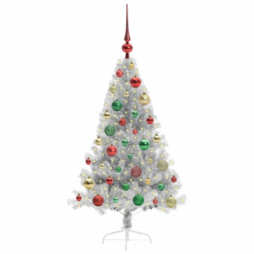 Mākslīgais Led Ziemassvētku Eglīte Sudraba 120 Cm Pet Vidaxl