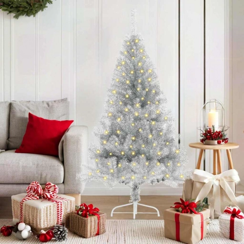 Mākslīgais Led Ziemassvētku Eglīte Sudraba 150 Cm Pet Vidaxl