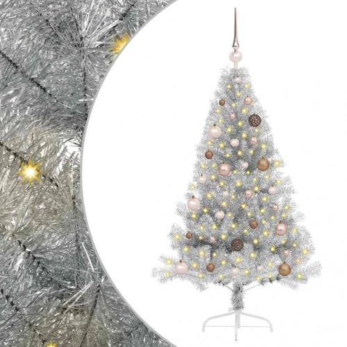 Mākslīgais Led Ziemassvētku Eglīte Sudraba 150 Cm Pet Vidaxl