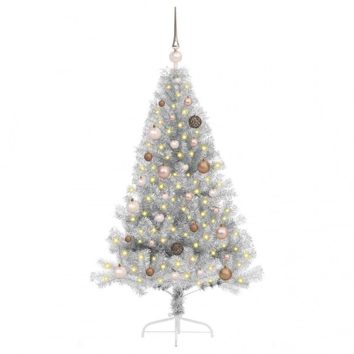 Mākslīgais Led Ziemassvētku Eglīte Sudraba 150 Cm Pet Vidaxl
