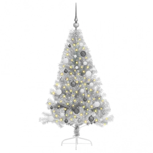 Mākslīgais Led Ziemassvētku Eglīte Sudraba 150 Cm Pet Vidaxl