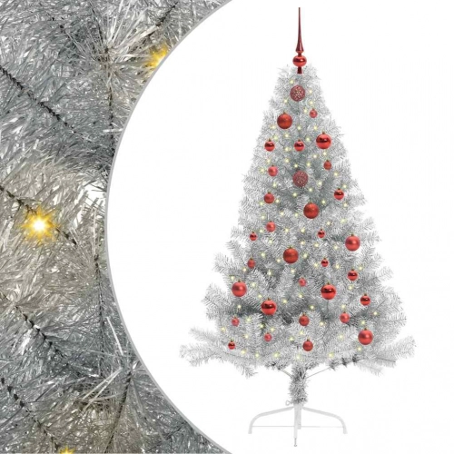 Mākslīgais Led Ziemassvētku Eglīte Sudraba 150 Cm Pet Vidaxl