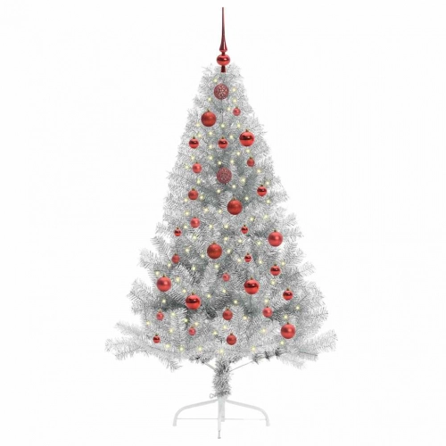 Mākslīgais Led Ziemassvētku Eglīte Sudraba 150 Cm Pet Vidaxl