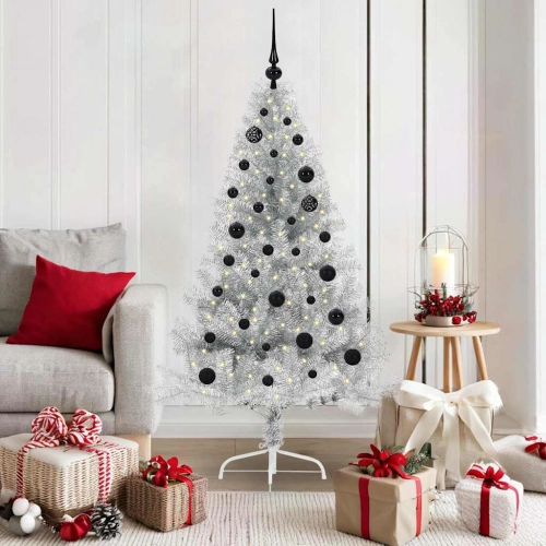 Mākslīgais Led Ziemassvētku Eglīte Sudraba 150 Cm Pet Vidaxl