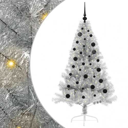 Mākslīgais Led Ziemassvētku Eglīte Sudraba 150 Cm Pet Vidaxl