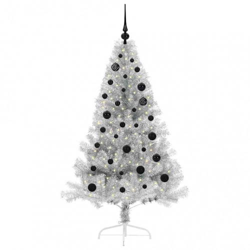 Mākslīgais Led Ziemassvētku Eglīte Sudraba 150 Cm Pet Vidaxl