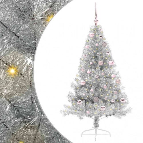 Mākslīgais Led Ziemassvētku Eglīte Sudraba 150 Cm Pet Vidaxl