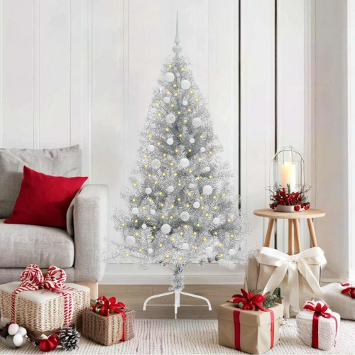 Mākslīgais Led Ziemassvētku Eglīte Sudraba 150 Cm Pet Vidaxl