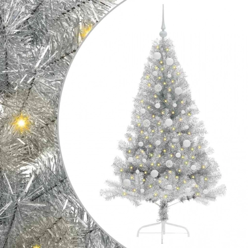 Mākslīgais Led Ziemassvētku Eglīte Sudraba 150 Cm Pet Vidaxl