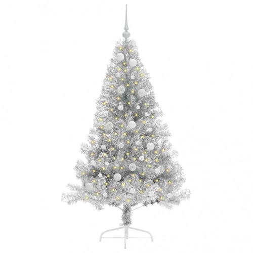 Mākslīgais Led Ziemassvētku Eglīte Sudraba 150 Cm Pet Vidaxl