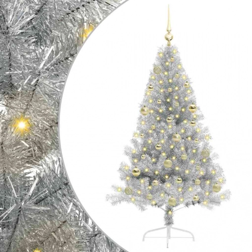 Mākslīgais Led Ziemassvētku Eglīte Sudraba 150 Cm Pet Vidaxl