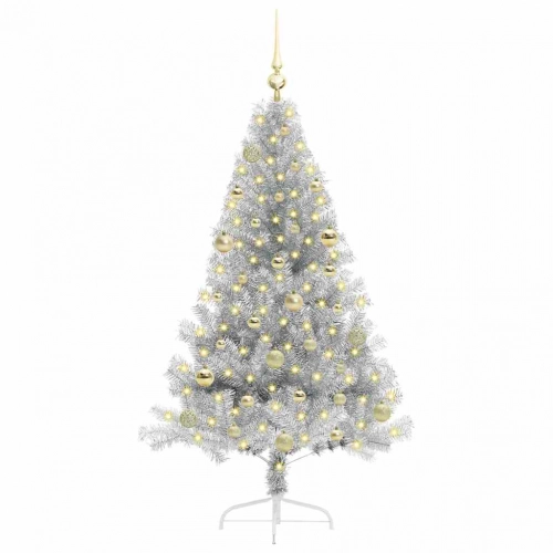 Mākslīgais Led Ziemassvētku Eglīte Sudraba 150 Cm Pet Vidaxl