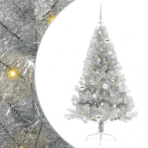 Mākslīgais Led Ziemassvētku Eglīte Sudraba 150 Cm Pet Vidaxl