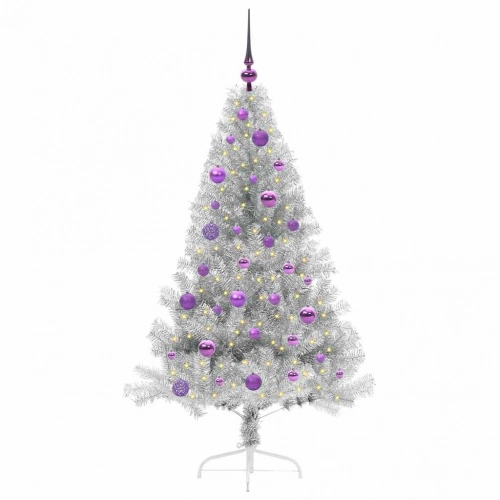 Mākslīgais Led Ziemassvētku Eglīte Sudraba 150 Cm Pet Vidaxl