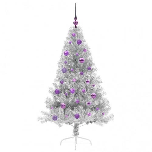 Mākslīgais Led Ziemassvētku Eglīte Sudraba 150 Cm Pet Vidaxl