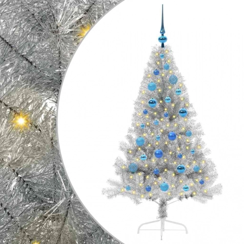 Mākslīgais Led Ziemassvētku Eglīte Sudraba 150 Cm Pet Vidaxl