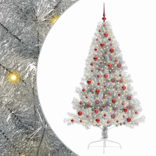 Mākslīgais Led Ziemassvētku Eglīte Sudraba 180 Cm Pet Vidaxl