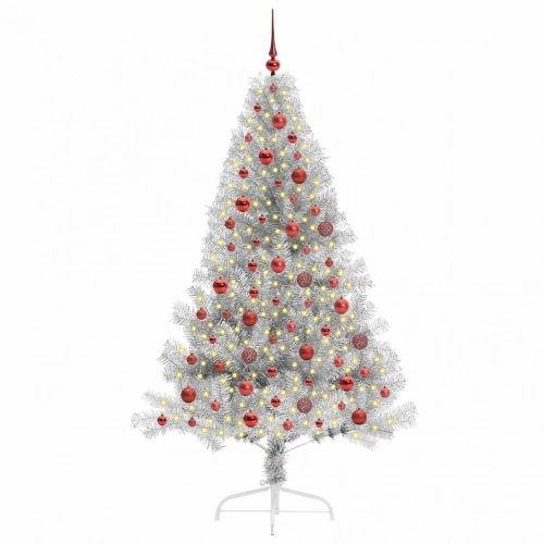 Mākslīgais Led Ziemassvētku Eglīte Sudraba 180 Cm Pet Vidaxl