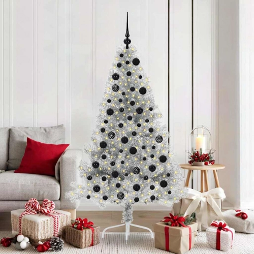 Mākslīgais Led Ziemassvētku Eglīte Sudraba 180 Cm Pet Vidaxl