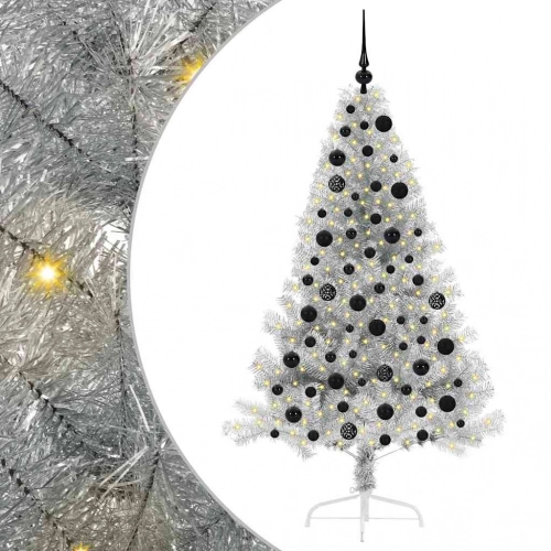 Mākslīgais Led Ziemassvētku Eglīte Sudraba 180 Cm Pet Vidaxl