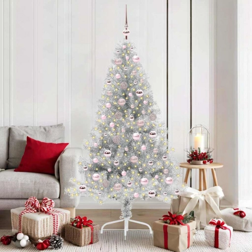Mākslīgais Led Ziemassvētku Eglīte Sudraba 180 Cm Pet Vidaxl