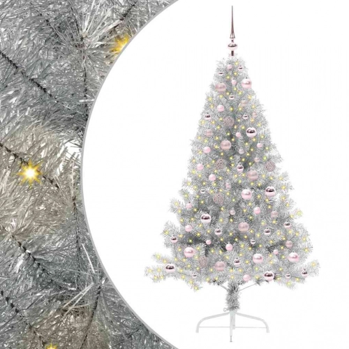 Mākslīgais Led Ziemassvētku Eglīte Sudraba 180 Cm Pet Vidaxl