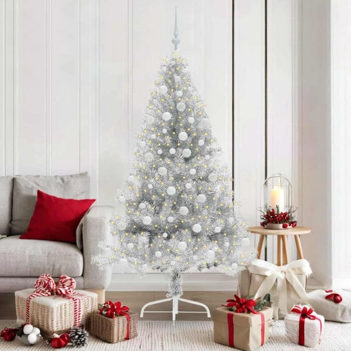 Mākslīgais Led Ziemassvētku Eglīte Sudraba 180 Cm Pet Vidaxl