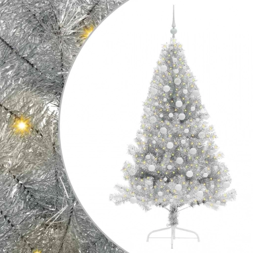 Mākslīgais Led Ziemassvētku Eglīte Sudraba 180 Cm Pet Vidaxl
