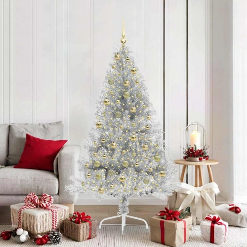 Mākslīgais Led Ziemassvētku Eglīte Sudraba 180 Cm Pet Vidaxl