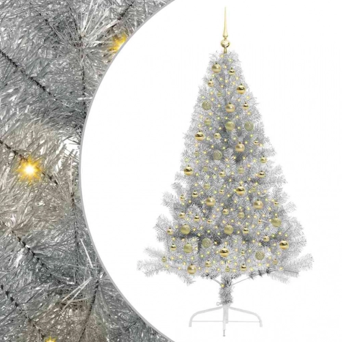 Mākslīgais Led Ziemassvētku Eglīte Sudraba 180 Cm Pet Vidaxl