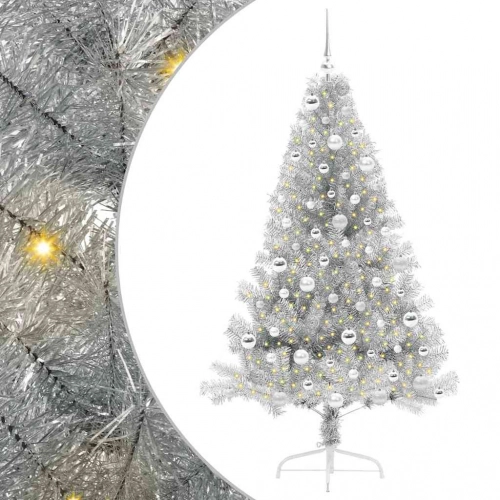Mākslīgais Led Ziemassvētku Eglīte Sudraba 180 Cm Pet Vidaxl