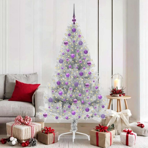 Mākslīgais Led Ziemassvētku Eglīte Sudraba 180 Cm Pet Vidaxl