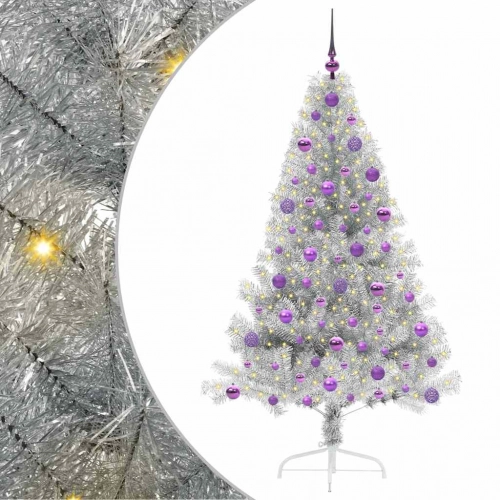 Mākslīgais Led Ziemassvētku Eglīte Sudraba 180 Cm Pet Vidaxl