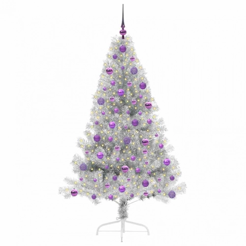 Mākslīgais Led Ziemassvētku Eglīte Sudraba 180 Cm Pet Vidaxl