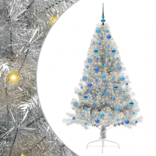 Mākslīgais Led Ziemassvētku Eglīte Sudraba 180 Cm Pet Vidaxl