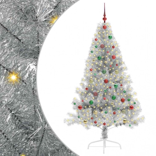 Mākslīgais Led Ziemassvētku Eglīte Sudraba 180 Cm Pet Vidaxl